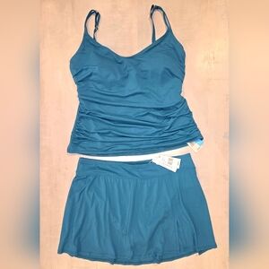 Bleu Rod Beattie Teal Tankini and Swimskirt Set Underwire Slimming NWT Size 16W